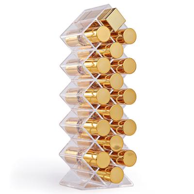 China Polystyrene Stackable Storage Display 16 Space Acrylic Lipstick Organizer for sale