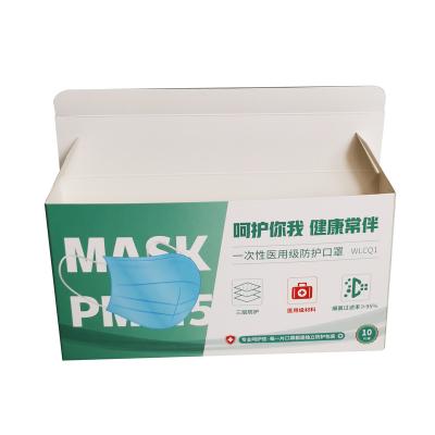 China Recycled Materials Shenzhen Factory Custom Disposable Face Mask Box Face Mask Packaging Box for sale