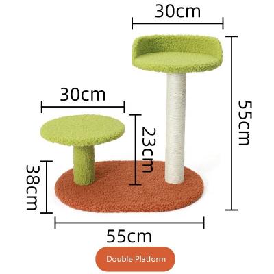 China Frame Sustainable Double Climbing Cat Jumping Platform Modeling Sisal Cat Rest Platform Scratcher Cat Tree for sale