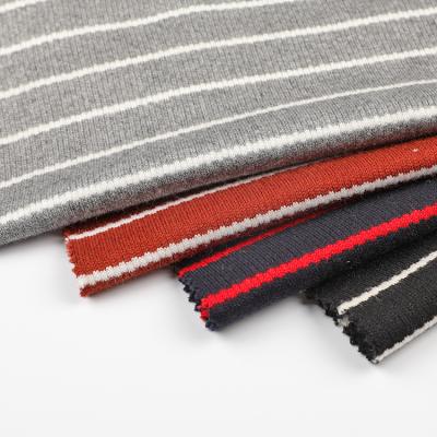 China Sustainable Wholesale Polyester Rayon Nylon Stripe Dyed Fabric For Winter Garment for sale