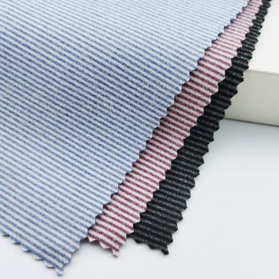 China Kaiming 100D 250GSM Anti-Static Double Brushed Thin Striped Knitted Fabric Cationic Fleece Knit Fabric Coat for sale