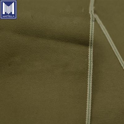 China Army Green Color 8.5oz 100% Cotton Japanese Selvedge Duck Canvas Olive Lightweight Shrink-Resistant Organic Denim Fabric for sale