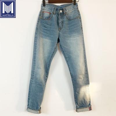 China OEM Factory Viable Wholesale Custom Design Available 13oz Light Blue Japanese Skinny Denim Women Jeans for sale