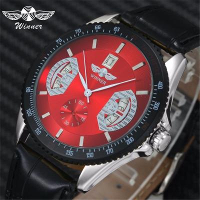 China Fashion Date Winner Men's Automatic Casual Calendar Cavity Mechanical Watch for sale