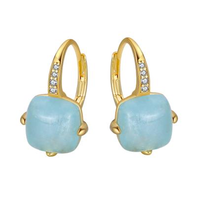 China The high quality the factory directly supply the geometric oval blue earrings female drop earrings for sale