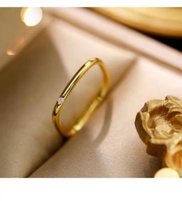 China FASHIONABLE Small Square AU750 Gold Color 18K Gold Small Square Ring Diamond Bracelet for sale