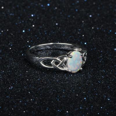 China New Design Romantic Women's Creative 925 Opal Stone Fashion Jewelry Female Accessories Silver Ring for sale