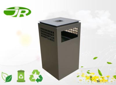 China Galvanized Steel Outdoor Recycling Bin Grey Customized Size With Ashtray for sale