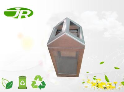 China Stainless Steel Large Transparent Trash Can Rectangular Standing For Airport for sale