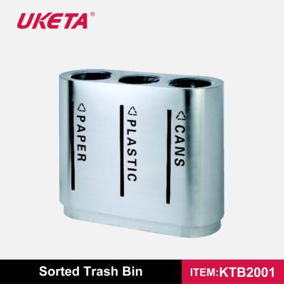 China OUTDOOR FASHION SORTED STAINLESS STEEL TRASH BIN FOR BEST CHOOSE for sale