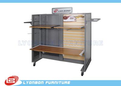 China Four Sides Gondola Display Stands For Clothing , Wood Veneer Grocery Store Fixtures for sale