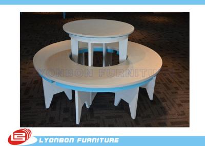 China Fashionable Retail Store Round Gondola Display Table White For Hand Bags for sale