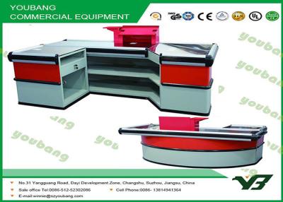 China Retail Store , supermarket checkout counter with conveyor belt shop cash counter CE, TUV for sale