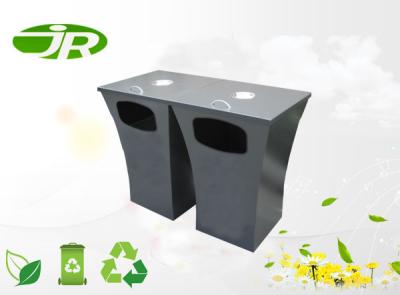 China Steel Waste Bin Power Coating Square For School ,Garden 70 * 38 * 87 CM for sale