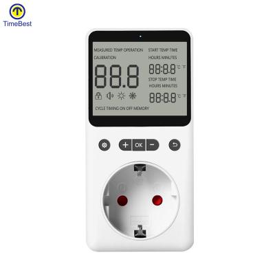 中国 Adjustable Flame Retardant PC Temperature Controller Electronic Socket 220V With Timer Switch 販売のため