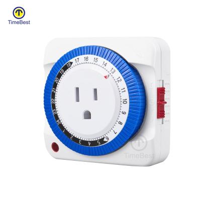 Chine Safty USA Plug 24 Hour Indoor Plug-In Mechanical Timer Heavy Duty à vendre