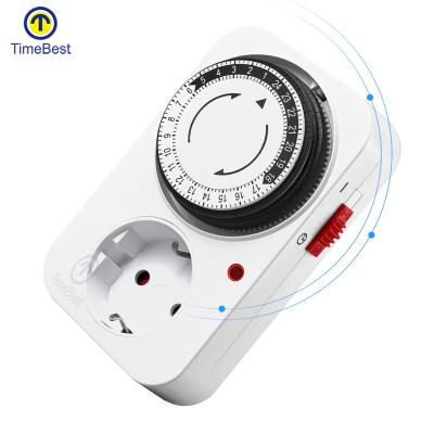 China Hot Selling EU 230V Household Appliances Cyclic 24 or 48 Hours Electricity Plug Timer for sale