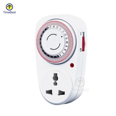 China Indoor Appliances Timer Plug Greenhouse Grow Light Mechanical Mini Electrical Timer 24 Hours à venda