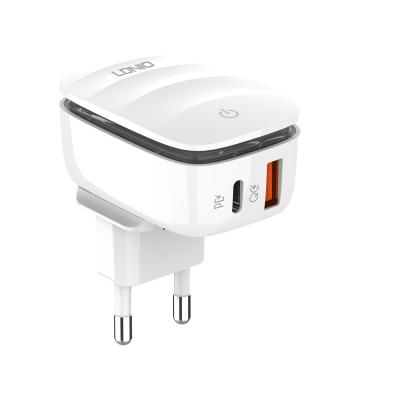 China Mobile Phone LDNIO TRAVEL CHARGER US EU UK PLUG 20W PD PD CHARGER WITH SOFT NIGHT LAMP for sale