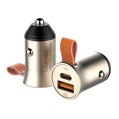 China Mobile Phone/Ipad/Camera/PDA/MP3 ldnio C509Q Fast Charging Car Charger USB-C PD QC4+ Mini Car Battery Mobile Electric Fast Charger Micro Data Cable for sale