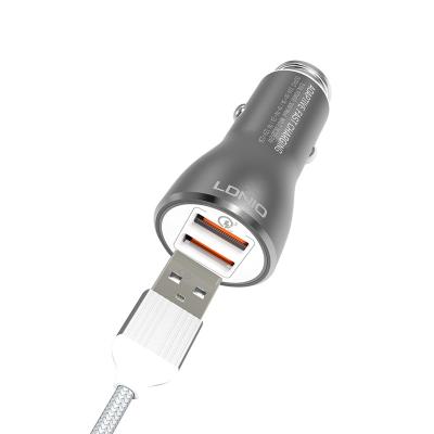 China For xiaomi mi7 6 5 Redmi Mix 2 Car Charger C407Q QC3.0 Car Phone Charger/USB Tablet Charger With Dual 3A USB Port Mobile Phone Chargers With Type-C Cable For Mobile Phone for sale