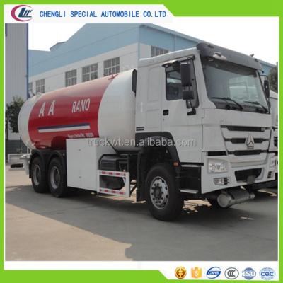 China HOWO 6X4 25cbm Truck Mounted Cooking 25 Gas Filling Station for sale