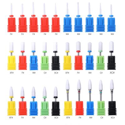 China Professional High Quality Nail Drill Machine Nail Manicure Tools White Ceramic Nail Drill Bit Rotate Toenail Cutter For Pedicure Machine Accessories for sale