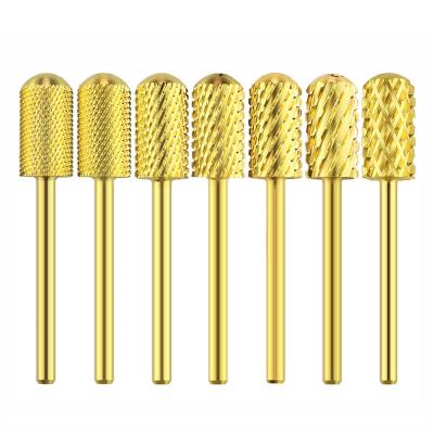 China High Quality Soft Top Nail Drill Gold Carbide Big Bit For Electric Dremel Drill Machine for sale