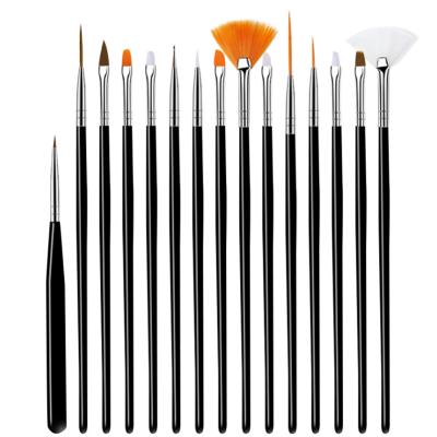 China 2021 Professional Multicolor Nail Art Drawing Gel Flat Pen Acrylic Brush Handle Nail Brush Nails Set Wholesale for sale