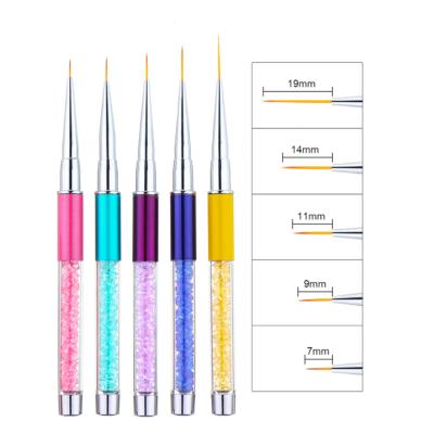 China Acrylic Nail Art Dotting Pen Nail Liner Double-End Handle Professional Rhinestone Picker Nail Brush Detail Pen Nail Tools for Manicure for sale