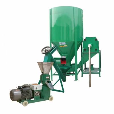 China Vertical Type Feed Maker 1 tph Poultry Feed Processing Machine Grain Crusher Livestock Farming Machine for sale