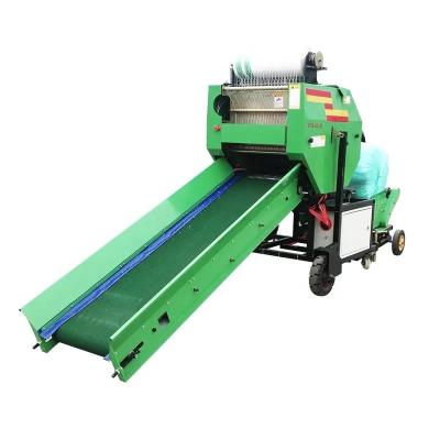 China Silage Baler Livestock Poultry Animal Feed Corn Stalk Silage Bunching Machine Hay Grass Baler Packing Machine for sale