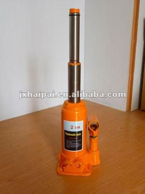 China Hydraulic Car Jack 2T Double Ram Jack , Two Stage Bottle Jack for sale