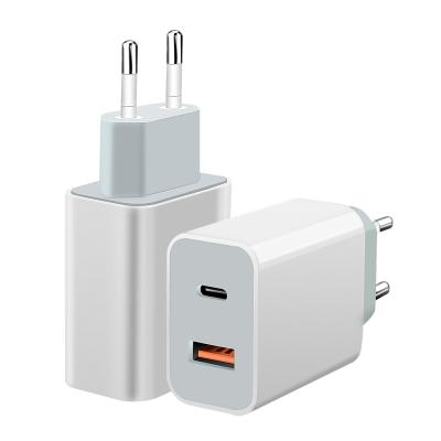 중국 Dual Port Type QC 3.0 Palladium USB C Charger Mobile Phone USB Wall Charger Fast Charging Adapter 판매용