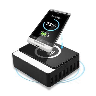 China Mobile Phone New Products Multi USB Charger QI Smart Wireless Charger 60W 8 Port Port Hub,Portable USB Power Adapter for sale