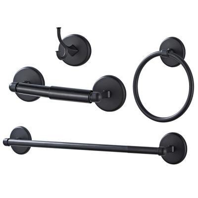 China 2020 Fashion New Product Black Stainless Steel Towel Bar 4 Sets Bathroom Accessories for sale