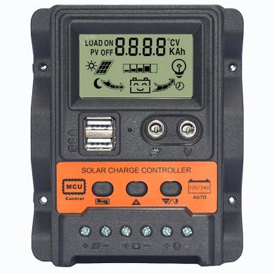 China Charger Controller 12V 24V 48V Intelligent  Panel Battery Power PWM Mppt Solar Charge Controller for sale