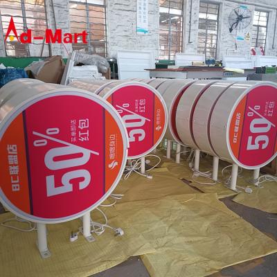 China Wholesale Custom Metal Shop Sign LED Light Box Display Board Wall Mounted Round Light Box Round for sale