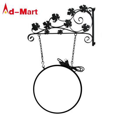 China Round Led Light Box Rotating Led Wrought Iron Forming Lightbox Double Side Sided Round Outdoor Advertising Light Box for sale