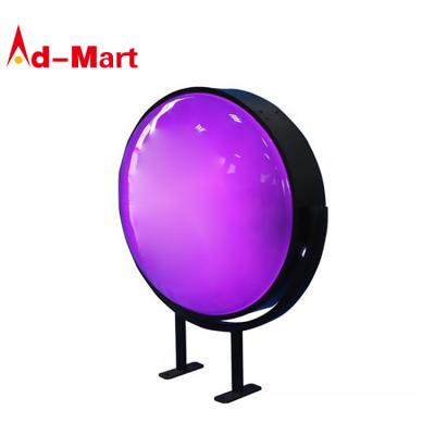 China Double Sided Plastic Advertising Signs Lightbox Outdoor Acrylic Round Led Light Box For Advertising Round for sale