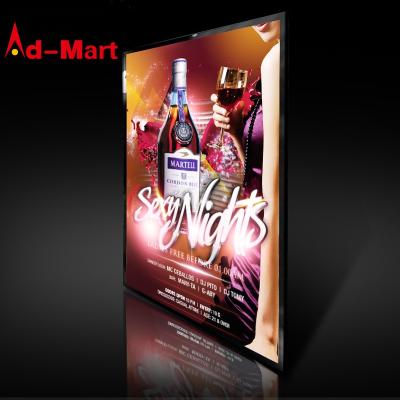 China Advertising display illuminated poster frame LED sign restaurant menu light boxes signboard nightclub advertising display frame for sale