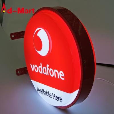 China Digital Flex Advertising Sign Board Signs Lightbox Round Led Double Sided Round Shape Circular Circular Light Box Acrylic Round for sale