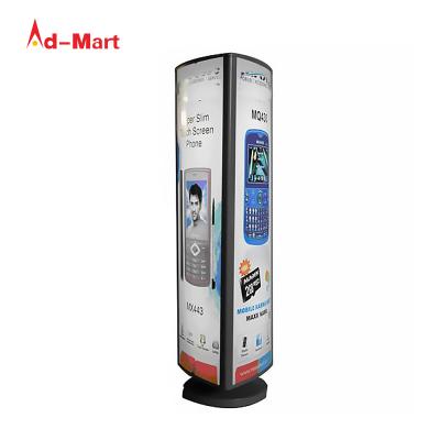 China Advertising Blister Led Light Box Decorative Lamp Post Pillars Advertising Column Light Box Outdoor Round Round for sale