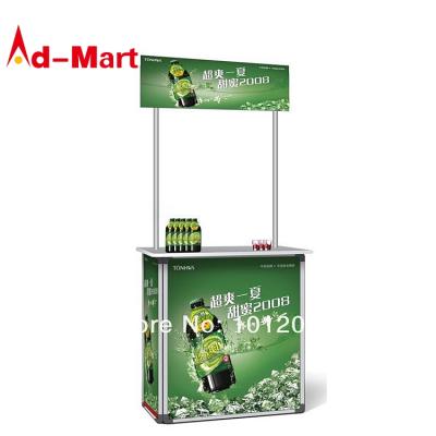 China Lightweight Aluminum Alloy Table Display Stand Campaign Graphic Counter Promotional Table / Advertising Display for sale