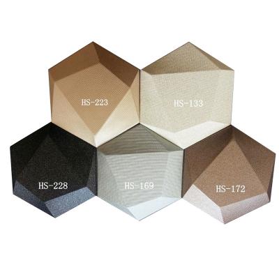 China Sound Proof Quality Assured Mosaic 3D Hexagon PU Leather Wall Panel for sale