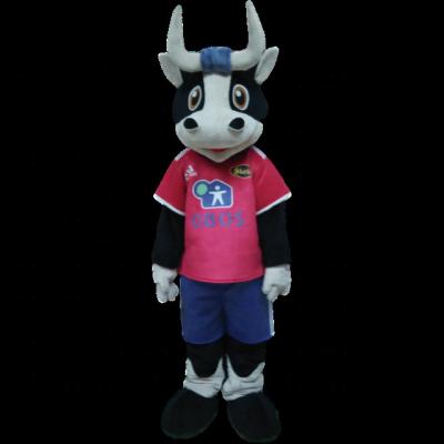 China 2017 New Super Soft Plush Customize Brown Bull Mascot Costume With Sport Suit for sale