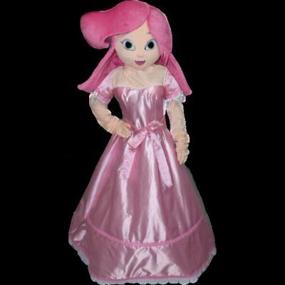 China Super soft plush popular custom made pink dress princess adult mascot customize custom made pink princess costume pink dress princess mascot costumes for sale