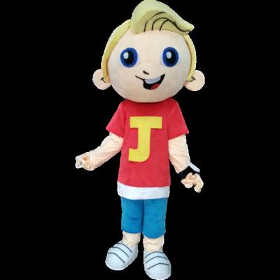 China New Design Super Soft Popular Adult Size Yellow Plush Headdress Boy Character Cartoon Mascot Costumes for sale