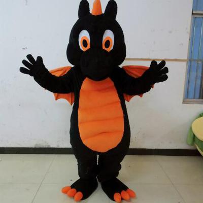 China 2015 Super Soft Plush Black Dragon Halloween Mascot Costumes for sale