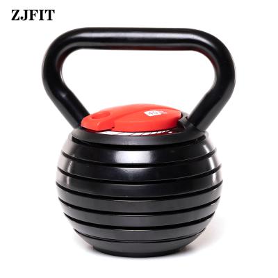 China 2021 ZJFIT Durable New Arrival High Quality Customized Color 20lb 40lb Weigh 9kg 18kg Adjustable Kettlebell for sale